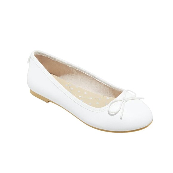 NWT Cat & Jack Girls Youth Diana Slip-On Ballet Flats 86795967 White 1 - Picture 1 of 10